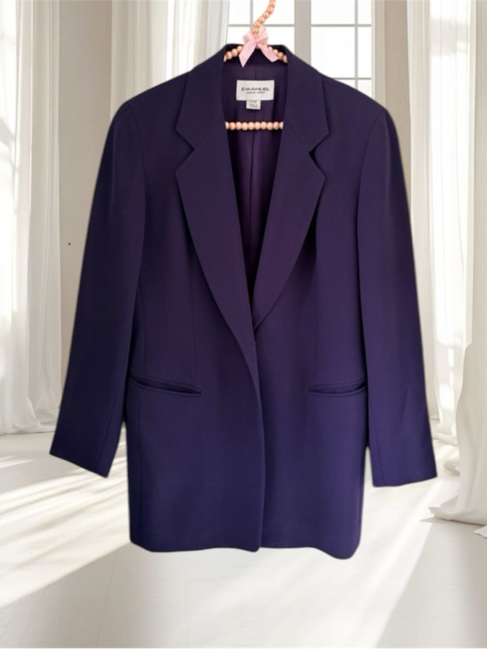 VTG Emanuel Ungaro 100% Wool Purple Blazer Size 4